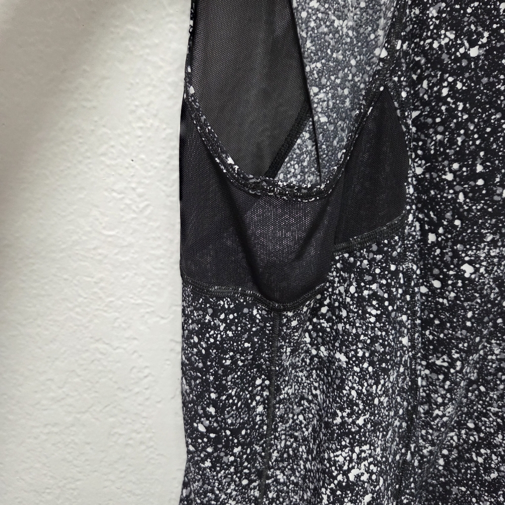 Lululemon Sculpt Tank Top Splatter White Black Mesh Athletic Workout Size 4 - Picture 4 of 14